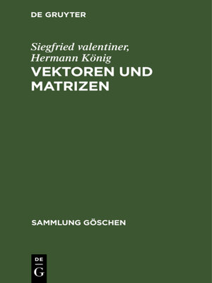 cover image of Vektoren und Matrizen
